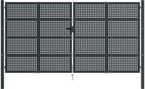 vidaXL Πόρτα Κήπου Ανθρακί 400x175 εκ. Ατσάλι