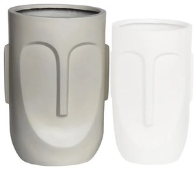 WOODWELL Ε6321,ΒFLOWER POT-TOTEM Φ40x57cm, Cement Απόχρωση Sand Φ40x57cm Ε6321,Β