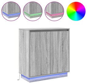 vidaXL Έπιπλο με LED Γκρι Σοναμά 71x34,5x75 εκ. Φτιαγμένο από Ξύλο