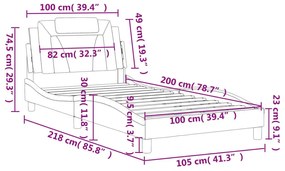 Πλαίσιο Κρεβατιού με Κεφαλάρι Μαύρο 100x200 εκ. Συνθετικό Δέρμα - Μαύρο