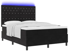 vidaXL Κρεβάτι με ελατήρια με στρώμα Μαύρο 160 x 200 cm Βελούδο