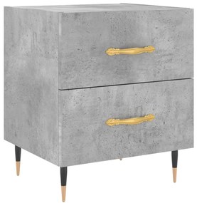 vidaXL Κομοδίνο Γκρι Σκυροδ. 40 x 35 x 47,5 εκ. από Επεξεργασμένο Ξύλο