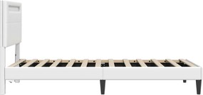 vidaXL Σκελετός Κρεβατιού με κεφαλάρι Λευκό 90 x 190 cm Τεχνητό Δέρμα