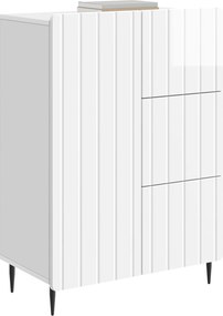 vidaXL Πλαϊνό γραφείο Γυαλιστερό Λευκό 66 x 34,5 x 91,5 εκ