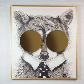 Πίνακας Racoon Thug Life 4710-5 118x130cm Multi Supergreens Vertical Καμβάς