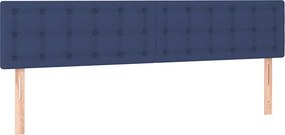 vidaXL Κρεβάτι Boxspring με Στρώμα Μπλε 120x190 εκ. Υφασμάτινο