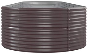 vidaXL Ζαρντινιέρα Καφέ 584x140x68εκ Ατσάλι με Ηλεκτρ. Βαφή Πούδρας