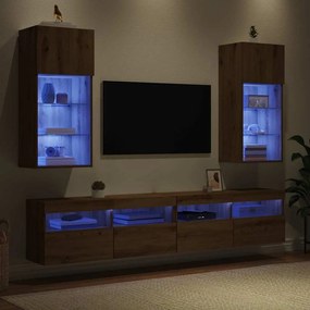 vidaXL Τοίχου ντουλάπες τηλεόρασης 2 pcs Artisan Oak