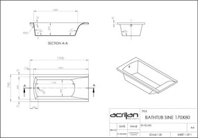 Acrilan Sine - Ακρυλική Μπανιέρα 170x80 εκ - Maxxcoat