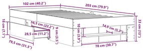 Πλαίσιο Κρεβατιού Χωρ. Στρώμα Sonoma Δρυς 100x200εκ Επ. Ξύλο - Καφέ