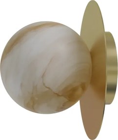 Απλίκα Τοίχου Royal Wall Disc G9 Μπρονζέ με Αλάβαστρο