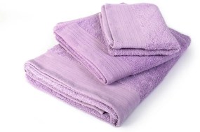 Πετσέτα Σετ 3τμχ Πενιέ Purple DimCol Σετ Πετσέτες 100% Cotton