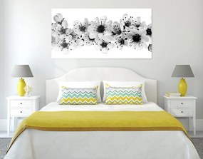 Εικόνα άνθη κερασιάς σε μαύρο & άσπρο - 100x50