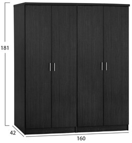 ΣΕΤ 2 ΤΜΧ ΝΤΟΥΛΑΠΑ 4ΦΥΛΛΗ ZEBRANO 160X42X181 HM11350.01
