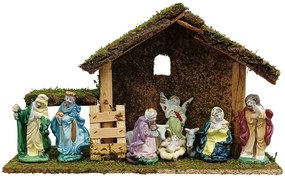 Χριστουγεννιάτικη Φάτνη Ξύλινη με 9 Φιγούρες 34cm 238095