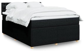 vidaXL Κρεβάτι Boxspring με Στρώμα Μαύρο 160x200 εκ. Υφασμάτινο