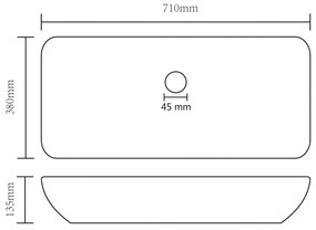 vidaXL Νιπτήρας Πολυτελής Ορθογώνιος Ροζ Ματ 71x38 εκ. Κεραμικός