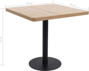 vidaXL Τραπέζι Bistro Ανοιχτό Καφέ 80 x 80 εκ. από MDF