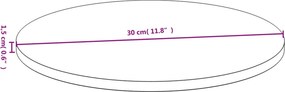 vidaXL Επιφάνεια Τραπεζιού Ø30x1,5 από Μπαμπού