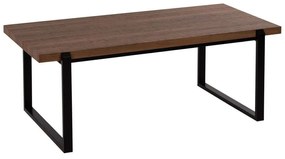 Τραπέζι Σαλονιού HM9585.04 120x60x46cm Με Μαύρη Μεταλλική Βάση Walnut Mdf,Μέταλλο