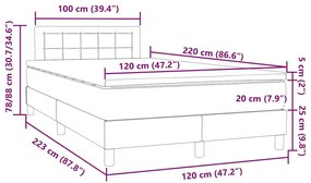 Box Spring κρεβάτι με στρώμα ροζ 120x220 cm Βελούδινο - Ροζ