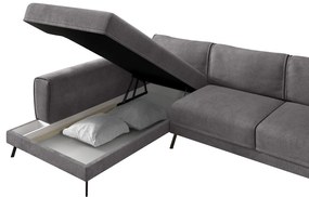 Καναπές Κρεβάτι Γωνιακός Αριστερή Γωνία SILVERTON Γκρι Με Λευκά Μαξιλάρια 304x212x86cm - 14560038