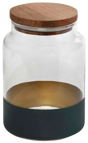 Βάζο Αποθήκευσης Με Καπάκι Alfa RAB632 890ml Φ10x14,5cm Green-Gold Espiel Wood, Glass