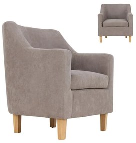 WOODWELL BETA Πολυθρόνα - Μπερζέρα Σαλονιού - Καθιστικού, Ύφασμα Ανοιχτό Καφέ 71x71x78cm Ε7130,2