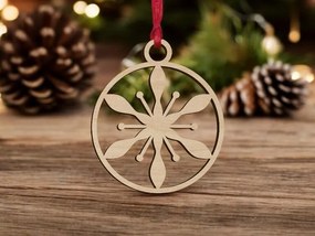 Intra απο ξύλο plywood 3mm-4mm πάχος – Χριστουγεννιάτικη μπάλα πρότυπο με νιφάδα χιονιού 30x35 cm INTRAVECTRY-MY546909