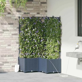 vidaXL Ζαρντινιέρες κήπου Γκρι 80 x 80 x 142 cm Ατσάλι