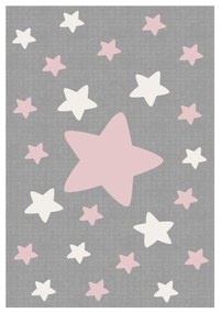 Παιδικό χαλί C7679.03 Γκρί-Ρόζ-Λευκό με Κρόσια 120x180 εκ. 120x180x1 εκ.
