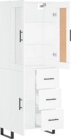 vidaXL Ντουλάπι Λευκό 69,5x34x180 εκ. από Επεξεργασμένο Ξύλο