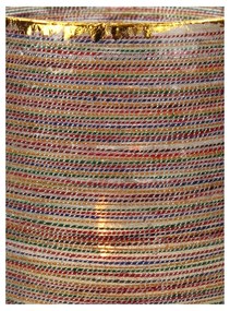 Κηροπήγιο Κορδέλα Πολύχρωμο Γυαλί 12x12x15cm - Γυαλί - 05152544