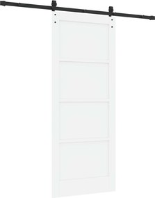 vidaXL Συρόμενη Πόρτα 83 x 202 εκ. Επεξεργασμένο Ξύλο Λευκό και Μαύρο