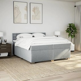 ΚΡΕΒΑΤΙ BOXSPRING ΜΕ ΣΤΡΩΜΑ ΑΝΟΙΧΤΟ ΓΚΡΙ 200X200 ΕΚ. ΥΦΑΣΜΑΤΙΝΟ 3286009