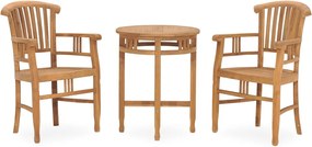 vidaXL Σετ Τραπεζαρίας Κήπου 3 Τεμαχίων από Μασίφ Ξύλο Teak