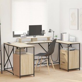 vidaXL Γραφείο Sonoma Oak 182 x 101 x 87.5 εκ. Επεξεργασμένο ξύλο