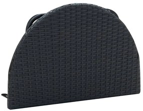 vidaXL Τραπέζι Μπαλκονιού Μαύρο 60 x 60 x 32 εκ. από Συνθετικό Ρατάν