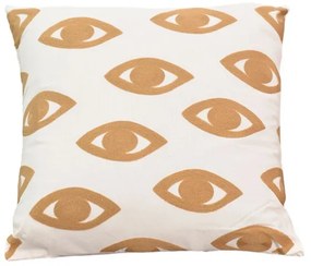Μαξιλάρι Eyes Inart φυσικό-λευκό ύφασμα 45x45x2.5εκ