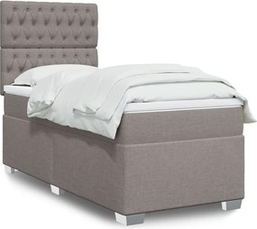 vidaXL Κρεβάτι Boxspring με Στρώμα Taupe 80x200 εκ. Υφασμάτινο