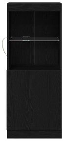 vidaXL Μπουφές με LED Φώτα Μαύρος Δρυς 41x37x100 εκ.