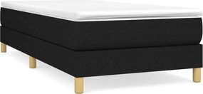 vidaXL Κρεβάτι Boxspring με Στρώμα Μαύρο 80 x 200 εκ. Υφασμάτινο