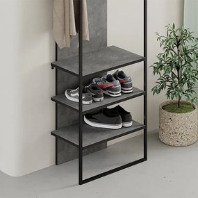 Έπιπλο εισόδου Archy Megapap χρώμα γκρι ρετρό 53x31,7x180εκ.