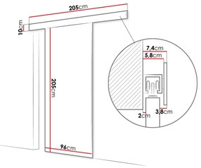 Συρόμενες πόρτες Atlanta 183, 40 kg, Μαύρο, Πλαστικοποιημένη μοριοσανίδα, Καθρέφτης, Αλουμίνιο | Epipla1.gr