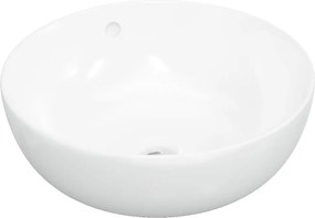 vidaXL Νιπτήρας Στρογγυλός Λευκός 44 x 17 εκ. Κεραμικός