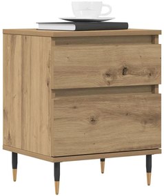 vidaXL Κομοδίνα 2 τεμ. τεχνίτης Δρυς 40 x 35 x 50 εκ. από Επεξεργ Ξύλο