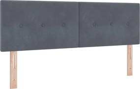 vidaXL Κρεβάτι Box Spring με Στρώμα και LED Σκούρο Γκρι 140 x 200 cm