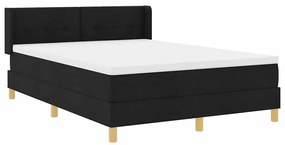 vidaXL Κρεβάτι με ελατήρια με στρώμα Μαύρο 160 x 200 cm Ταπετσαρία