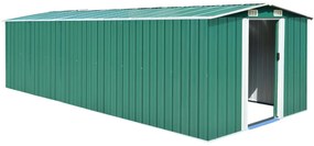 vidaXL Αποθήκη Κήπου Πράσινη 257 x 580 x 181 εκ. από Μέταλλο