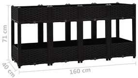 vidaXL Ζαρντινιέρα 160 x 40 x 71 εκ. από Πολυπροπυλένιο